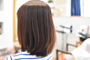 『おまかせで!』っと言われて,真っ直ぐすぎないようにラウンド縮毛矯正
